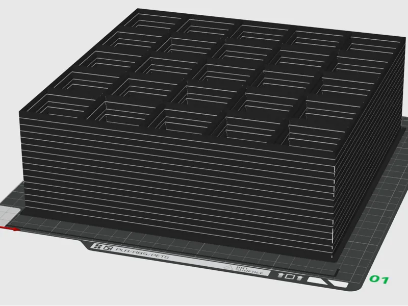 Gridfinity 5x5 Baseplate Stack 16-high