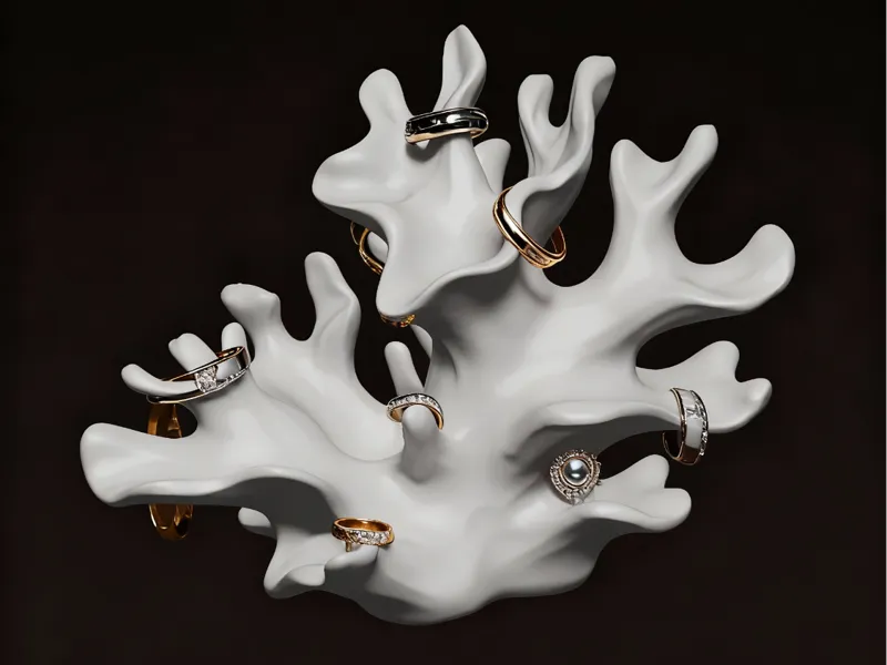 珊瑚形状戒指收纳架Coral-shaped ring storage rack