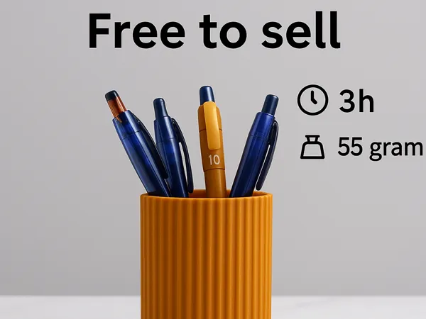 Pot à stylos strié