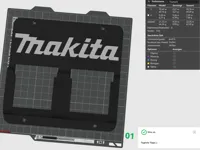 Support mural double pour batteries Makita 18V — photo 1