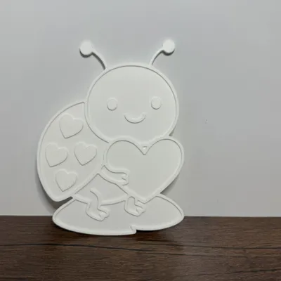 Love Bug Ladybug Print & Paint Panel - Free 3D Print Model - MakerWorld