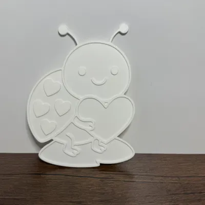 Love Bug Ladybug Print & Paint Panel - Free 3D Print Model - MakerWorld