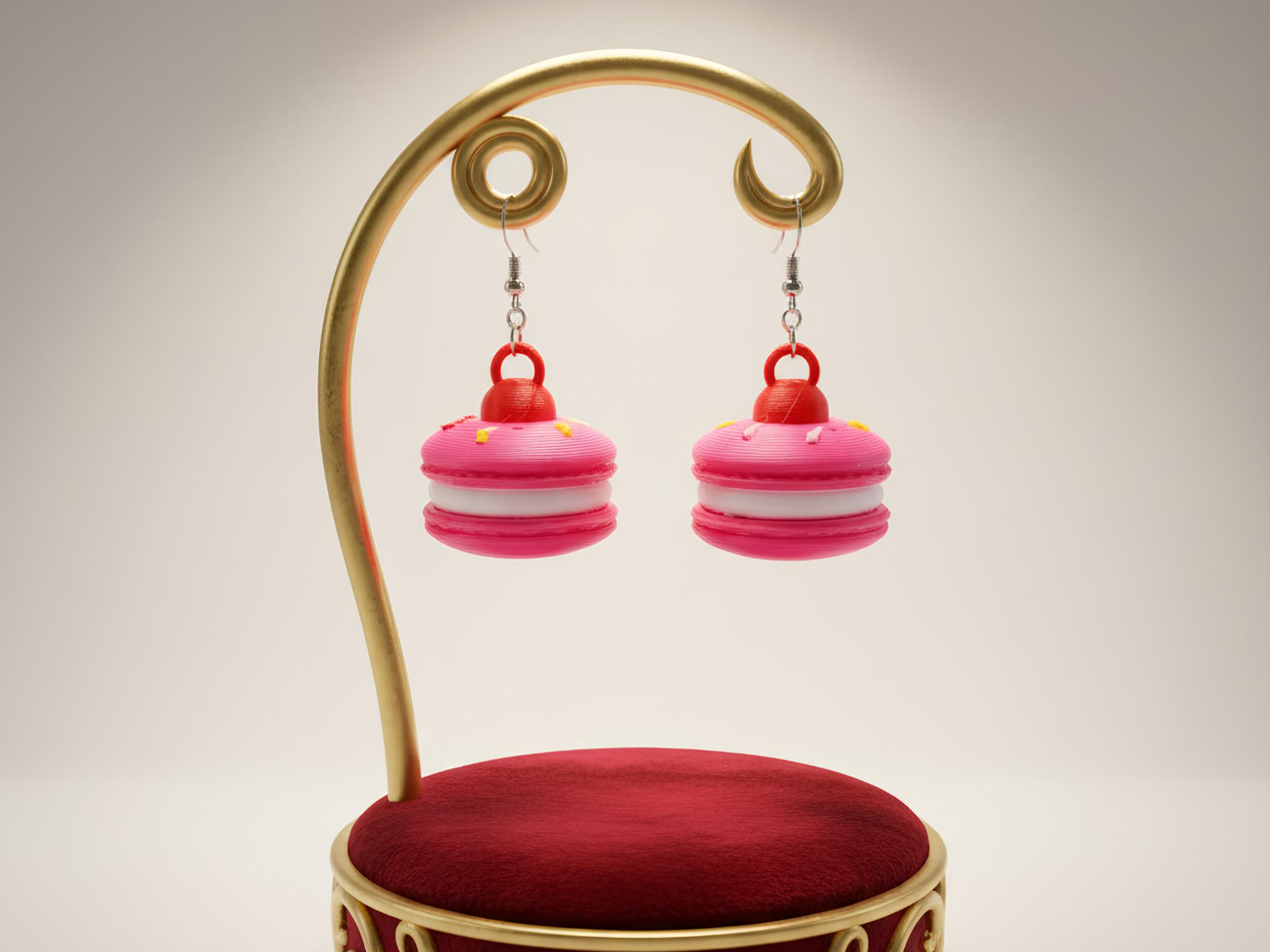 Cute Macaron Earrings - 3D Printed Dangle
