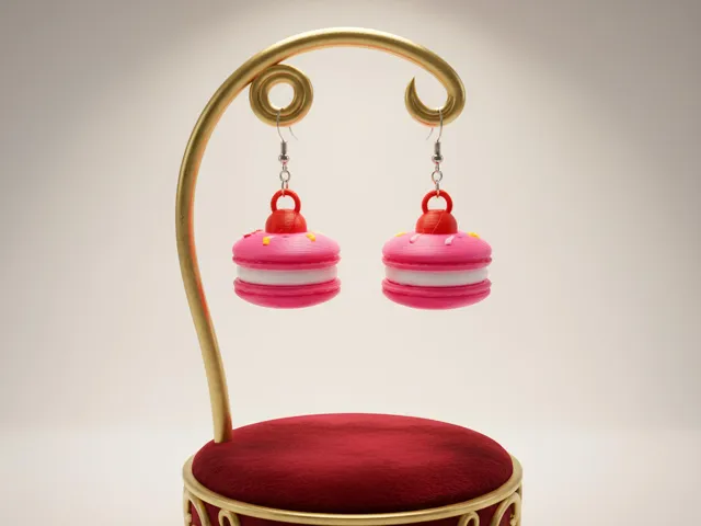 Cute Macaron Earrings - 3D Printed Dangle