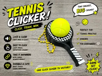 Tennis clicky keychain