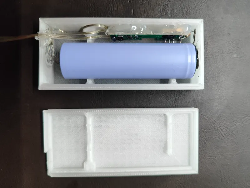Box for 18650 battery with switch controller