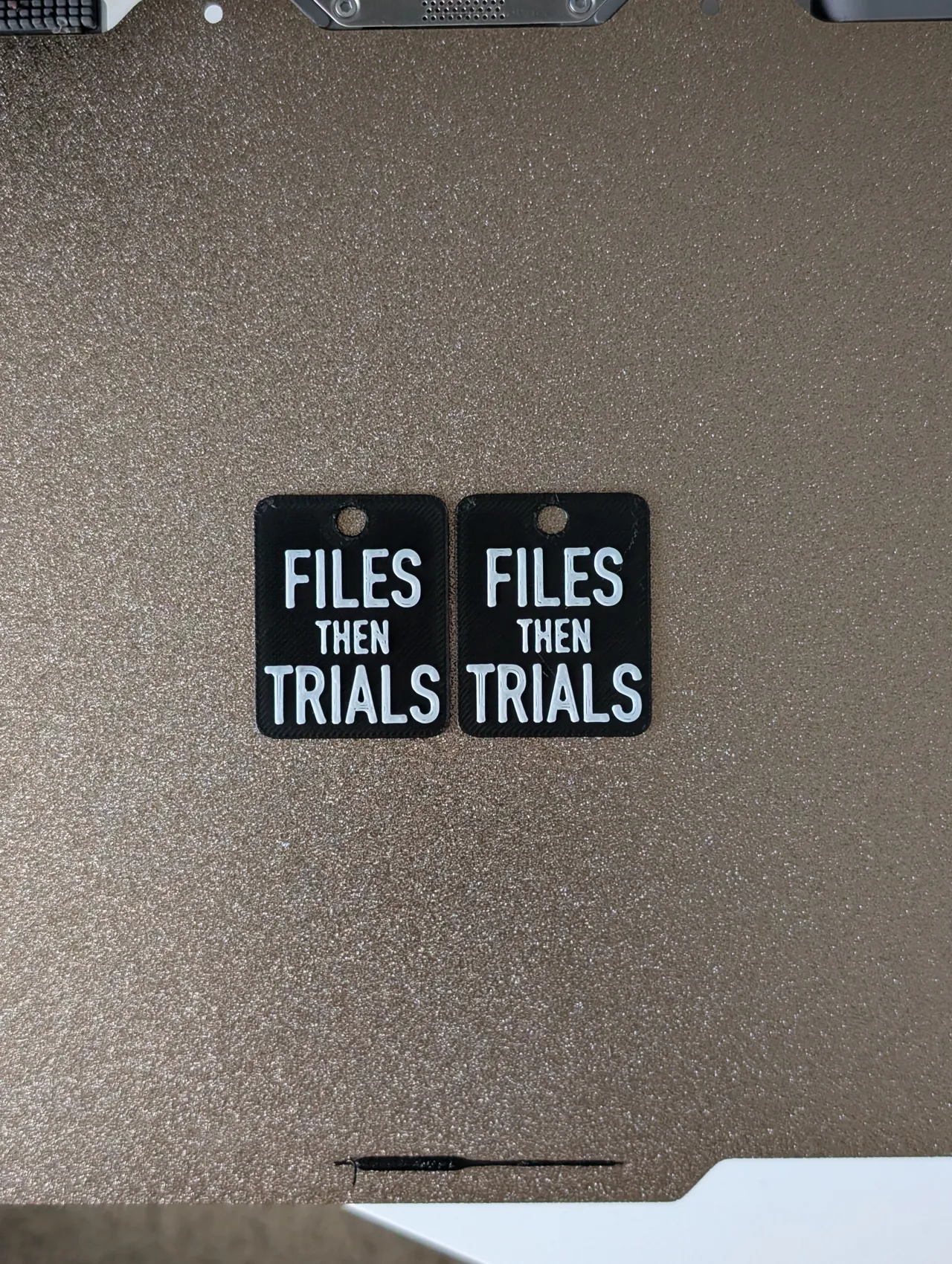 "Files then Trials" Keychains or Earrings view 2
