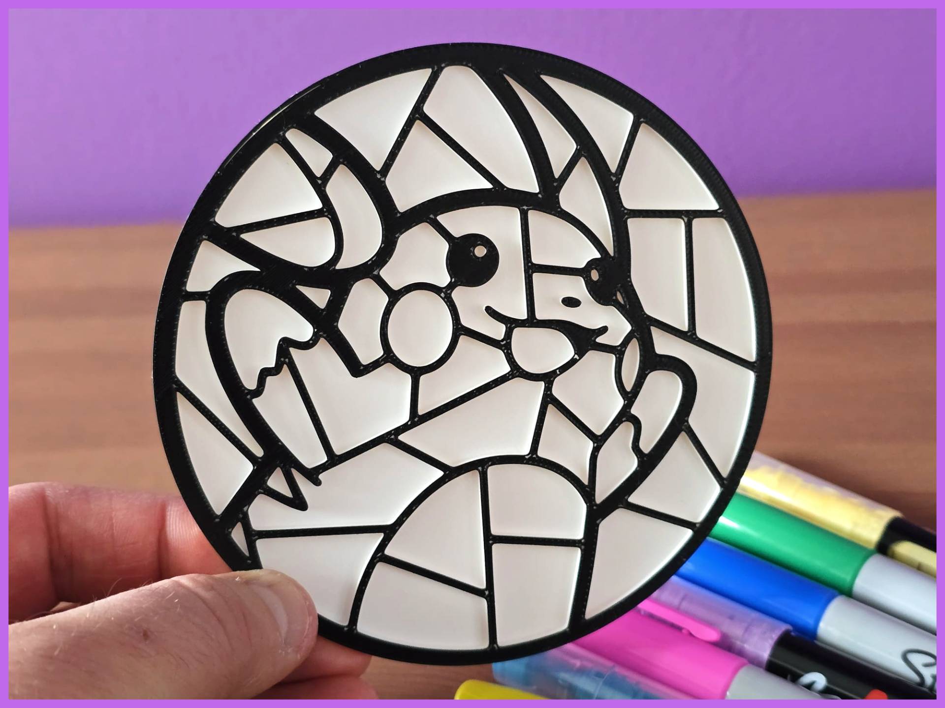 Raichu Pokemon Stained Glass Coloring Craft DIY