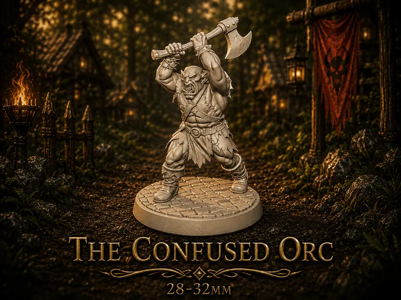 The Confused Orc - DnD Miniature