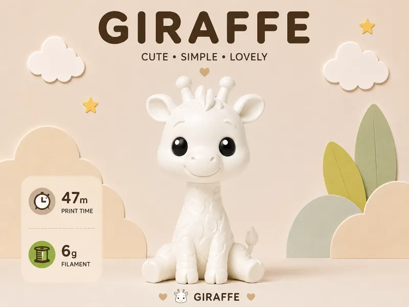 Minimalist and cute animal figurines - giraffe