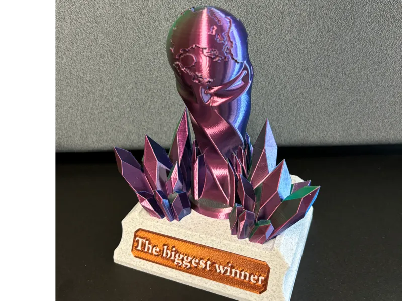 "The Biggest Winner" winners trophy
