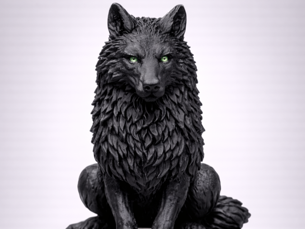 Wolf & Skull Statue