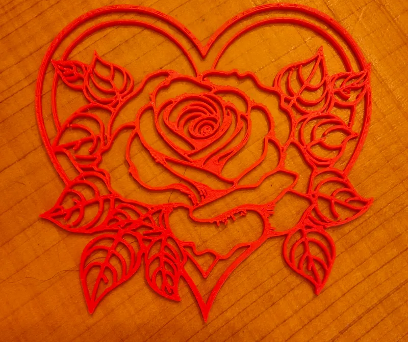 rose dans un cœur