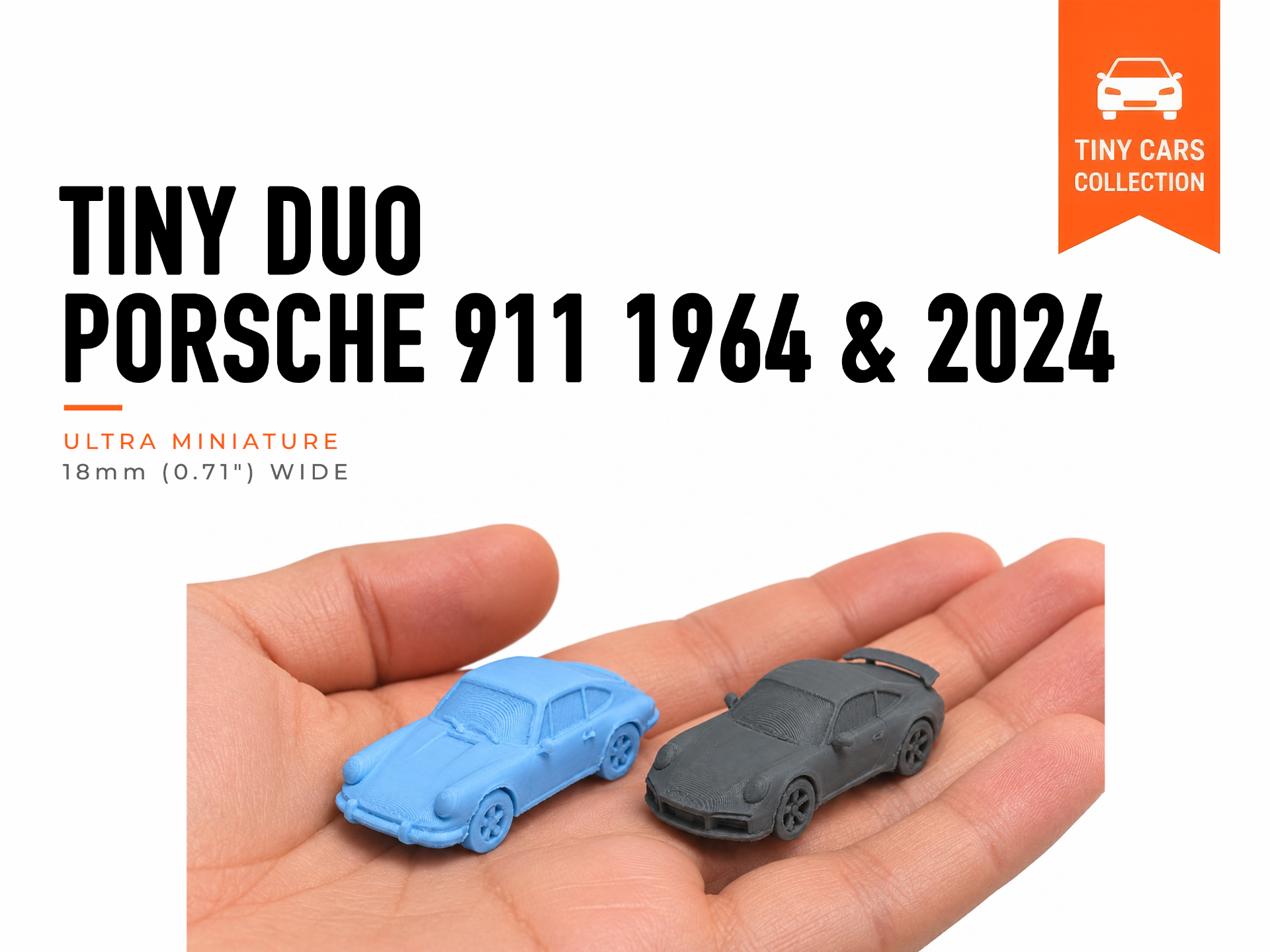 Tiny Porsche 911 Duo - 1965 & 2024 - Mini Cars 3D model