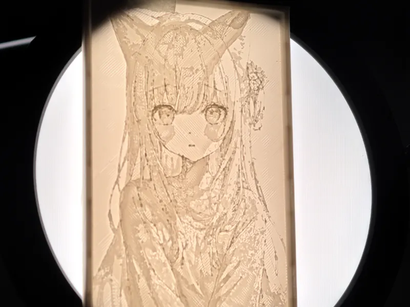 可爱少女透光浮雕