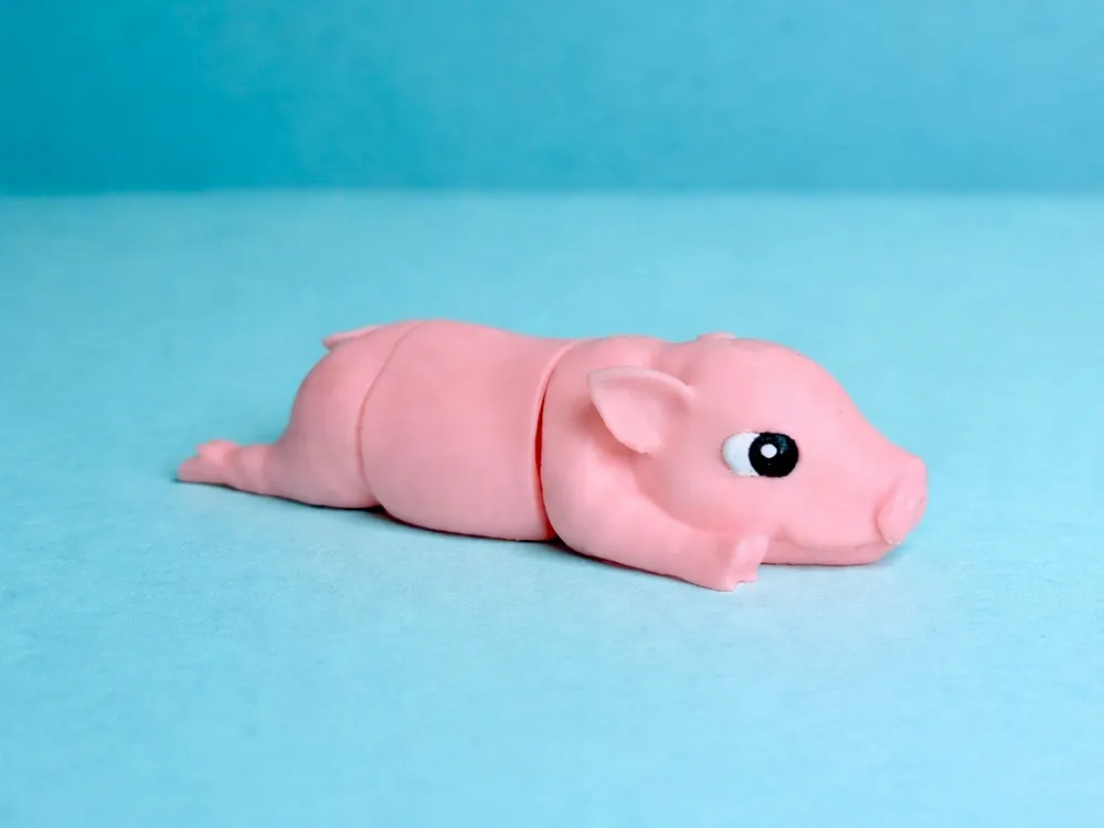 Cute articulated flexi pig AMS - Multipart - Free 3D Print Model ...