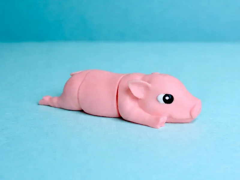 Cute articulated flexi pig AMS - Multipart