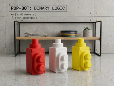 Binary Logic Mechanical Fidget Cube Pop-bot