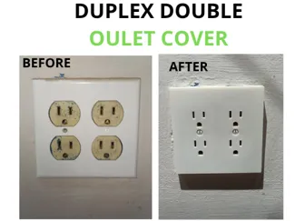 DOUBLE DUPLEX OULET COVER