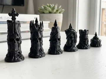 Accesorio de iluminación decorativa: Skull Candle Chess Set – Gothic Melting Skull — vista de referencia 3
