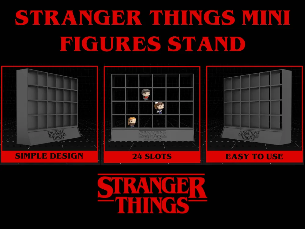 Stranger Things Mini Figures Collection Display Stranger Things Mini Figures Stand – Fan Made - Free 3D Print Model ...