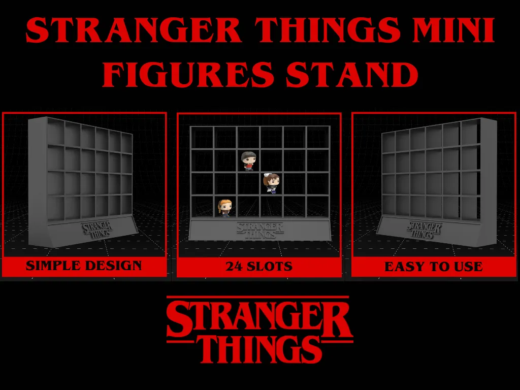 Stranger Things Mini Figures Collection Display Stranger Things Mini Figures Stand – Fan Made - Free 3D Print Model ...