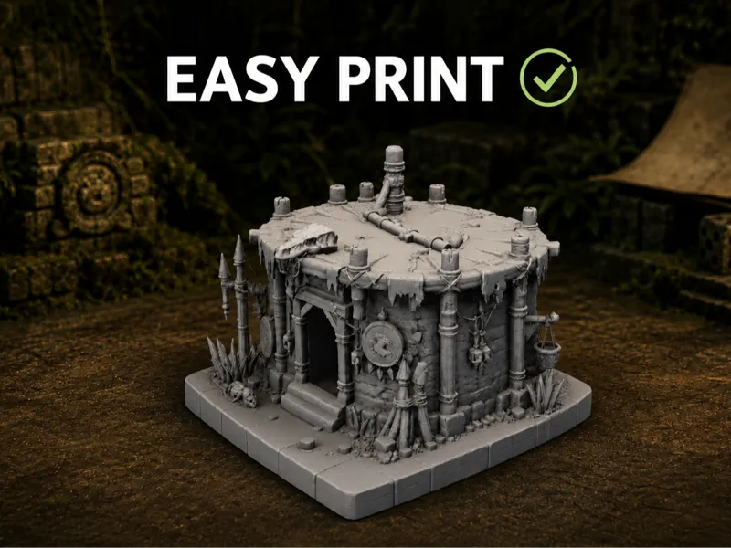 Tanière Homme-Lézard — décor JDR & wargame