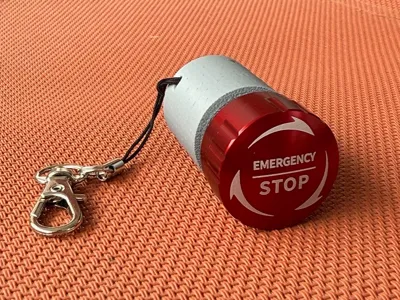 16mm e-stop keychain fidget holder