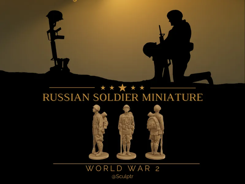 Russian Soldier Miniature World War 2-No Supports