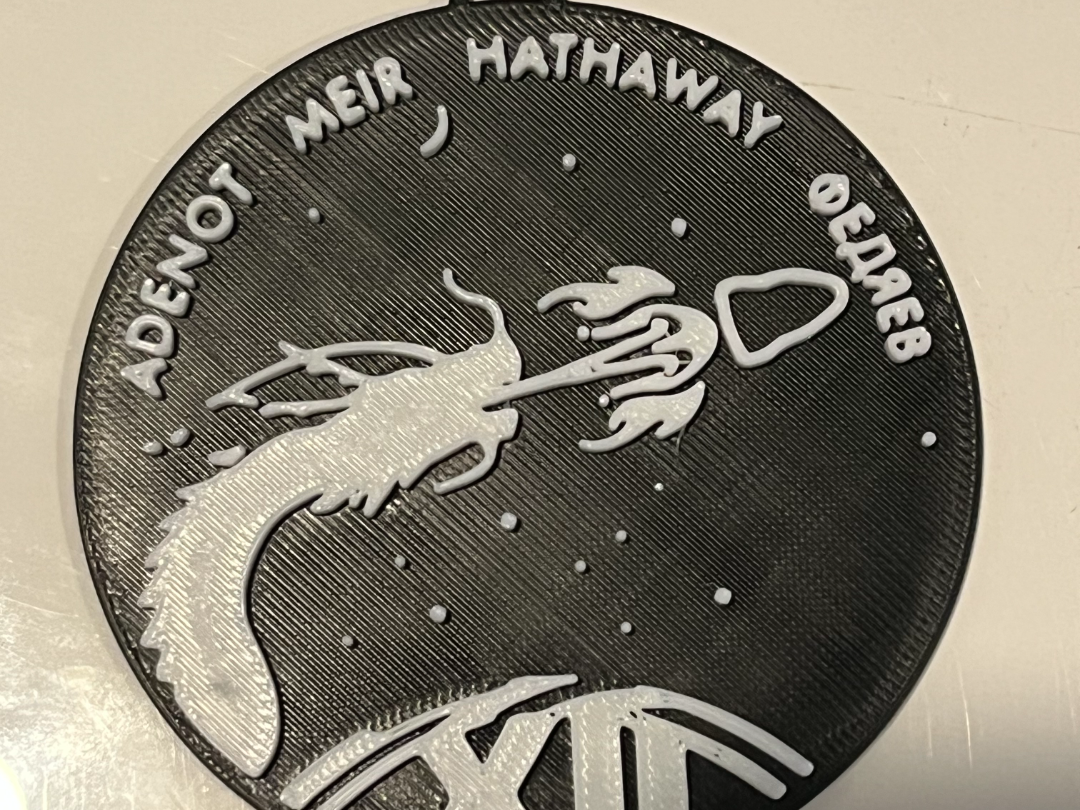 Space X Crew 12 Logo-Inspired Keychain Black/White