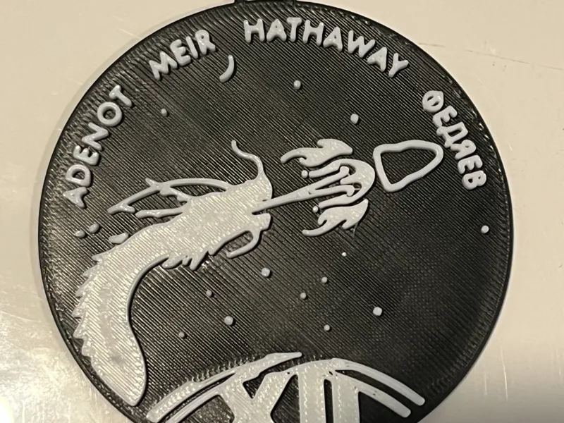 Space X Crew 12 Logo-Inspired Keychain Black/White
