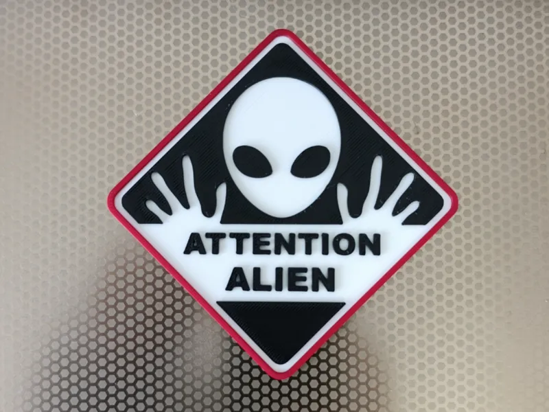 Panneau 3D Attention Alien