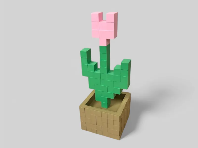 Minecraft Tulip Flower In Pot (No AMS)