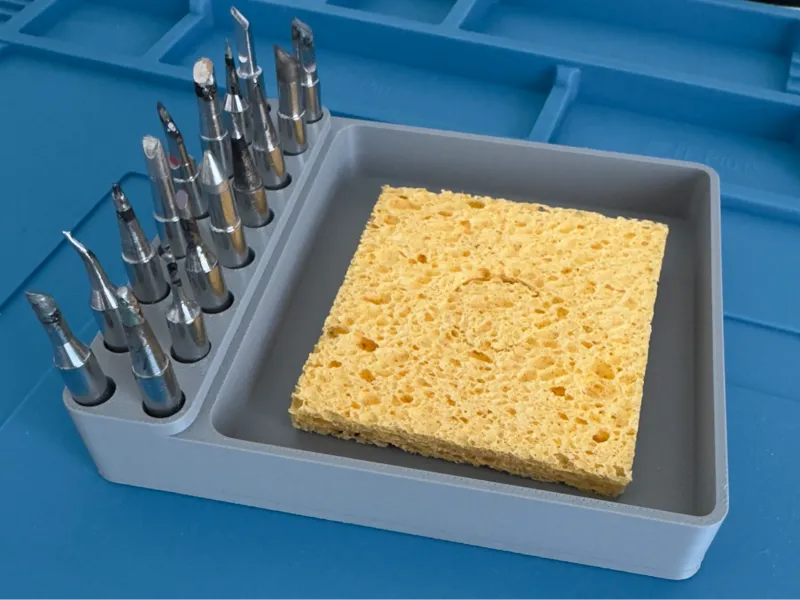 Soldering Tips Holder with Sponge Compartment