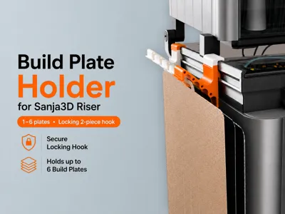Build plate holder (Sanja3D riser, P1S/P2S/X2D) V2