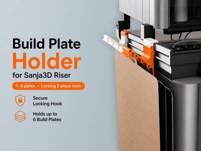 Build plate holder (Sanja3D riser, P1S/P2S/X2D) V2