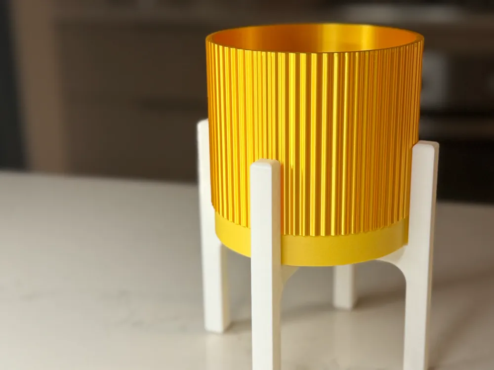 Ribbed Planter with Stand and Drip Tray by Layer Works - MakerWorld