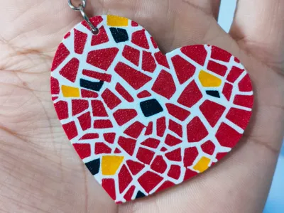 Keychain/ magnet broken tile floor - architecture