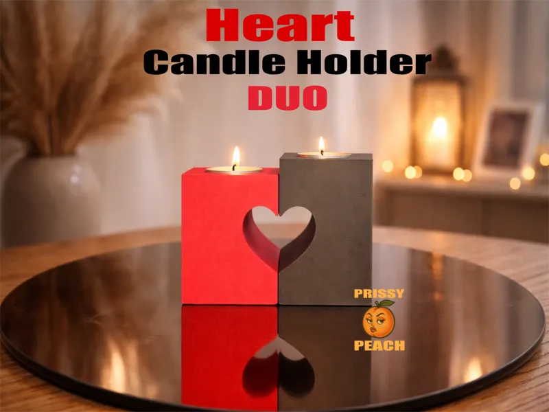Heart Candle Holder Duo 