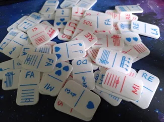 Standard Domino Set with Music Note Theme