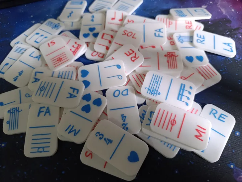 Standard Domino Set with Music Note Theme