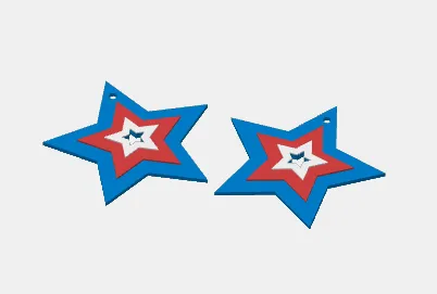 4th of July Star Earrings view 4