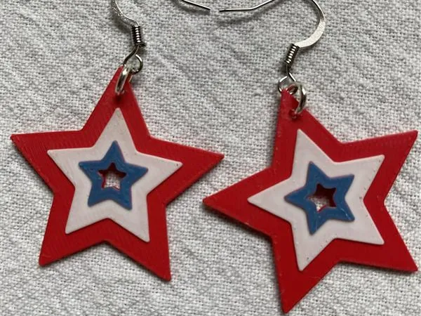 4th of July Star Earrings