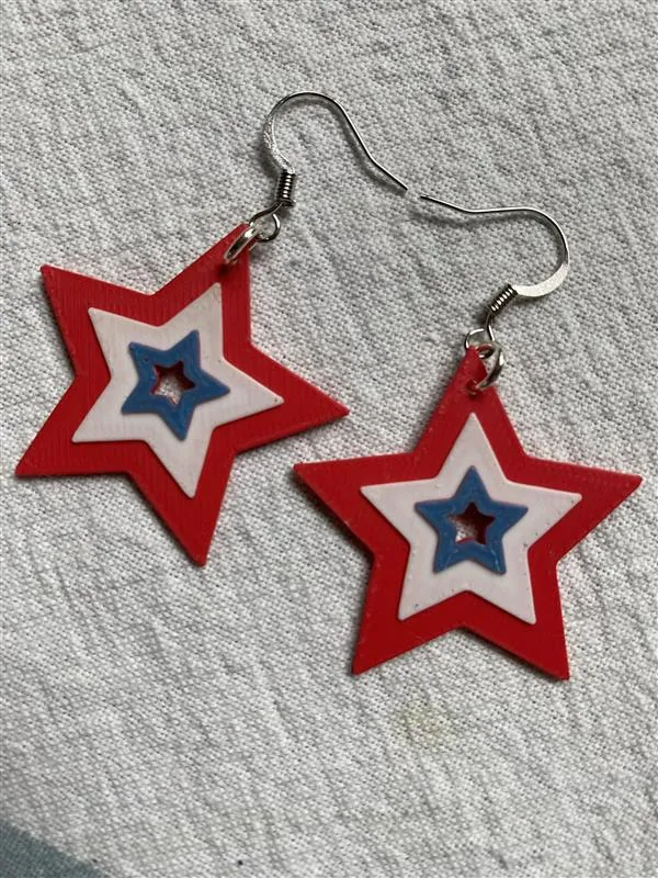 4th of July Star Earrings view 2