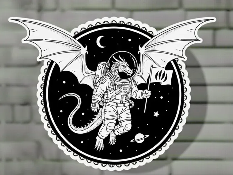 Dragon in space keychain