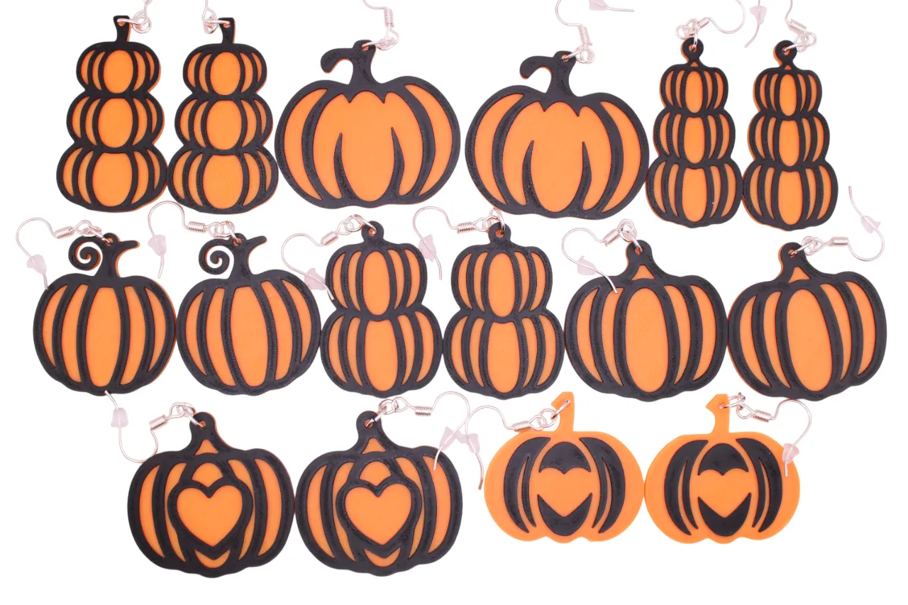 Halloween Earrings pt 2 - Pumpkins 1 view 2