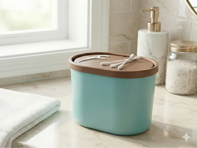 Self-closing sorting waste bin for bathrooms