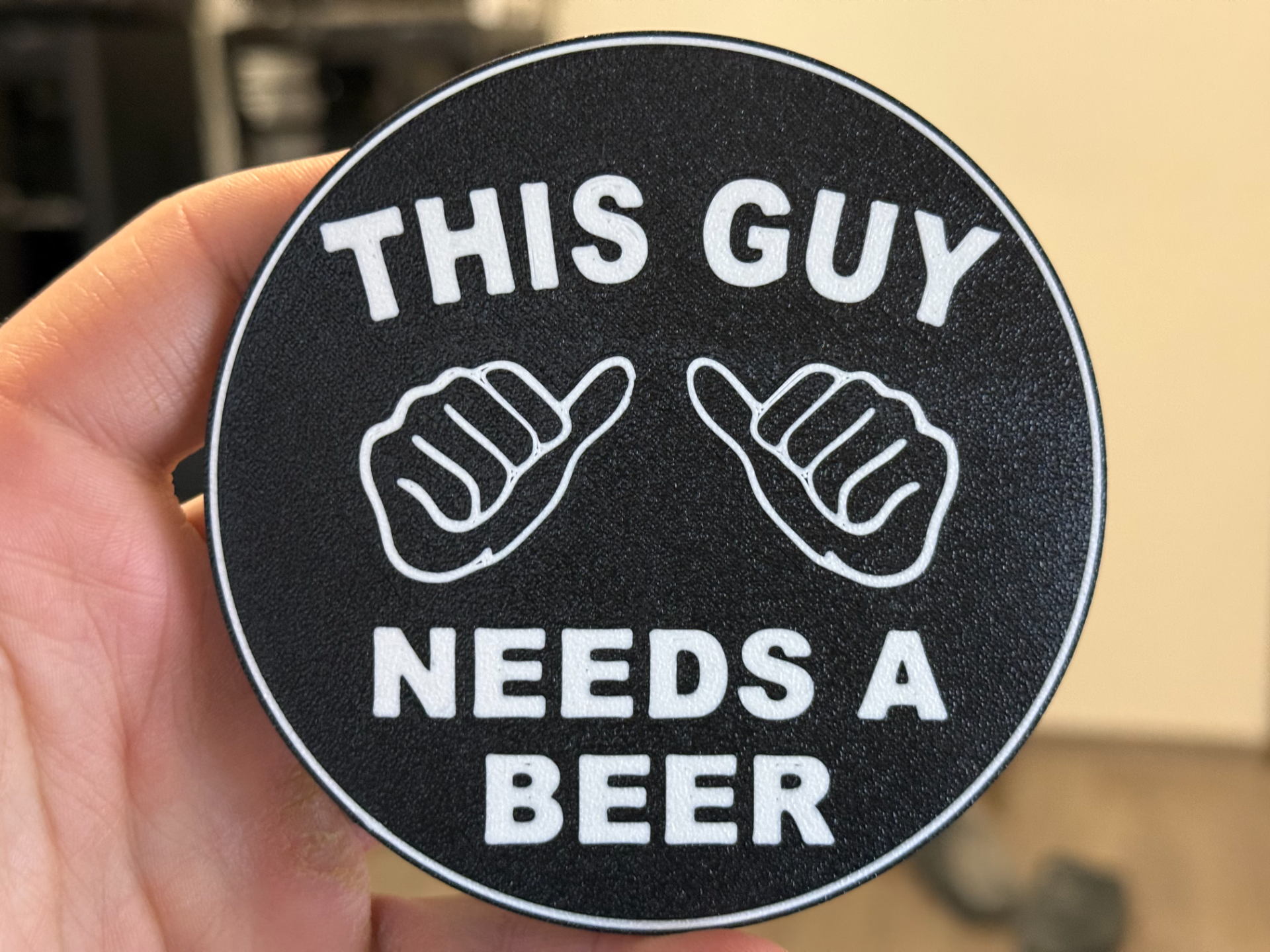 This Guy Needs Beer coaster