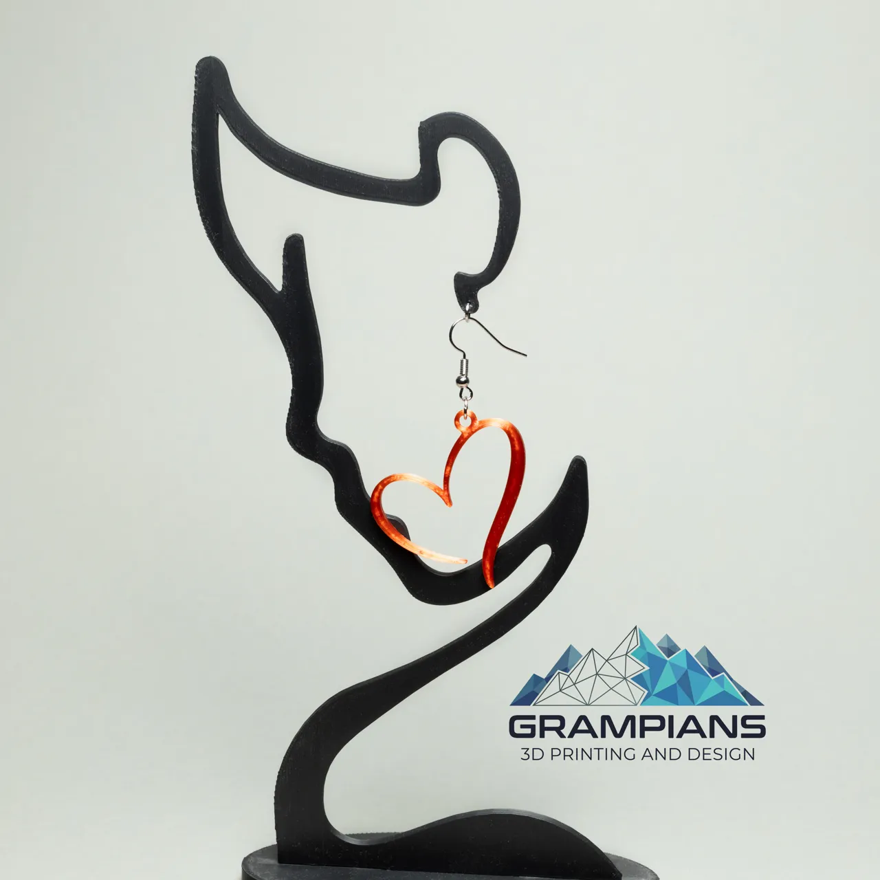 Elegant Open-Heart Silhouette Earrings view 4