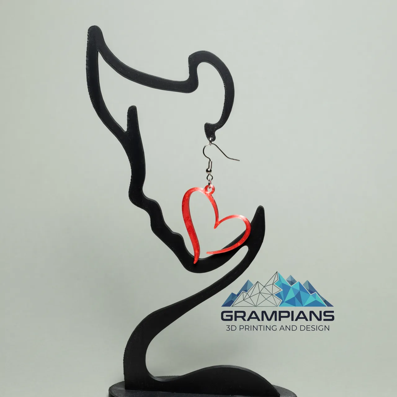Elegant Open-Heart Silhouette Earrings view 2